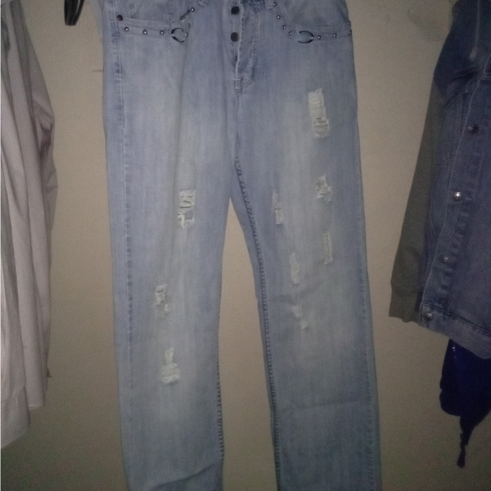 Distressed Light Blue Jeans (Just Cavalli)